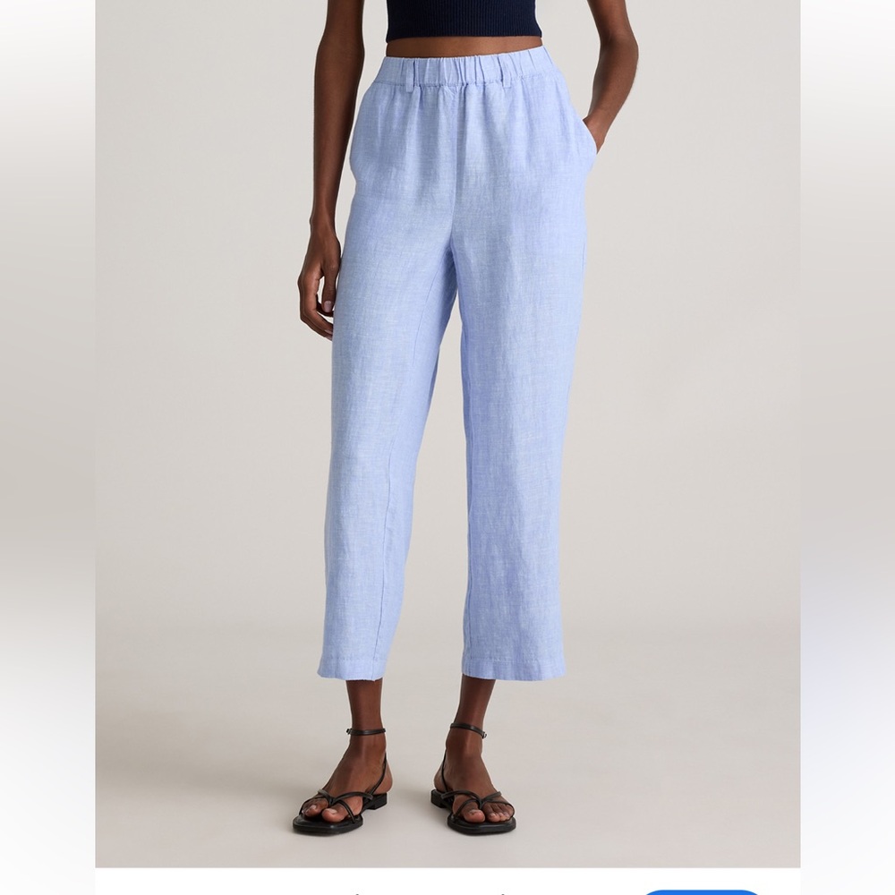 NWT Quince 100% European Linen Pants French Blue Size M